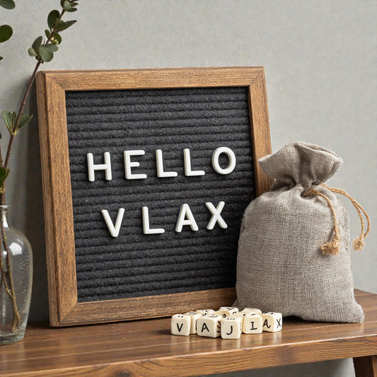 Rustic Felt Letter Board with Oak Frame - 10" x 10"