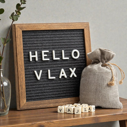 Rustic Felt Letter Board with Oak Frame - 10" x 10"