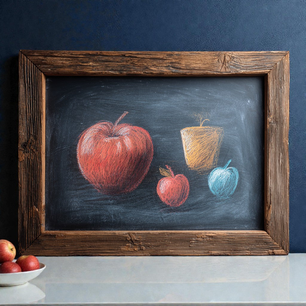 Rustic Wood Framed Magnetic Chalkboard