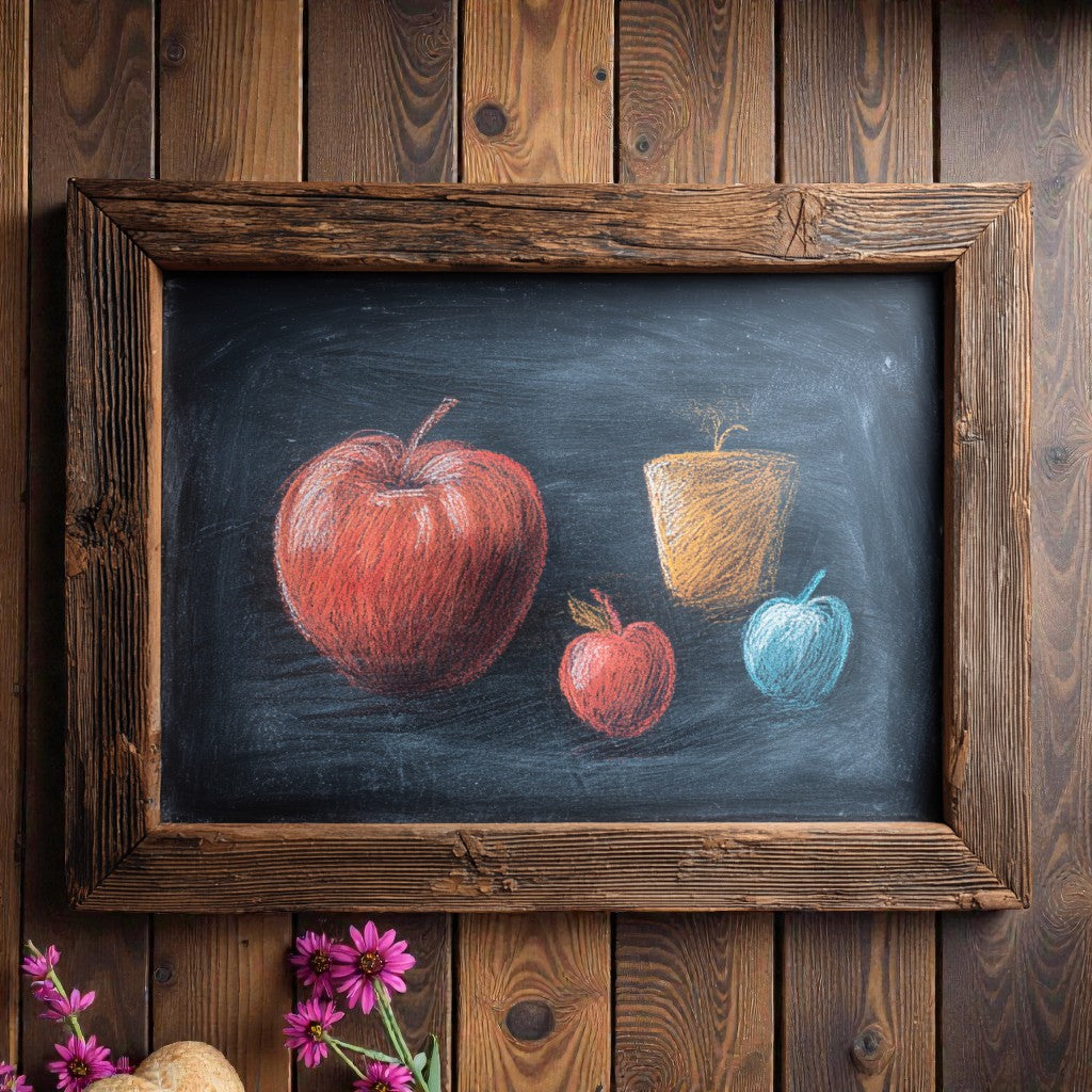 Rustic Wood Framed Magnetic Chalkboard